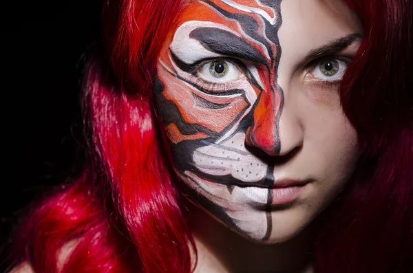 Woman with face painting — Stock Photo, Image