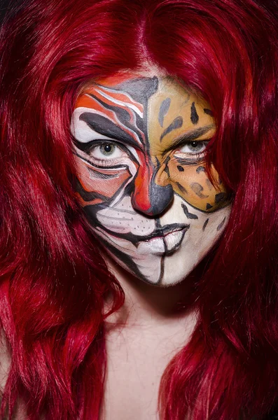 Woman with face painting — Stock Photo, Image