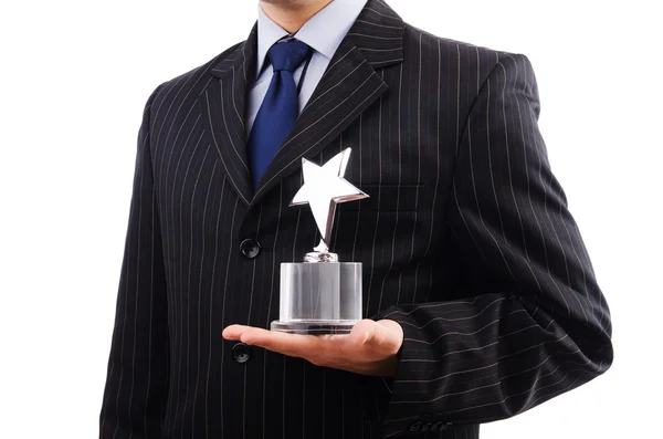 Empresario con premio estrella — Foto de Stock