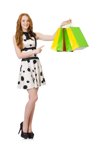 Donna dopo lo shopping — Foto Stock