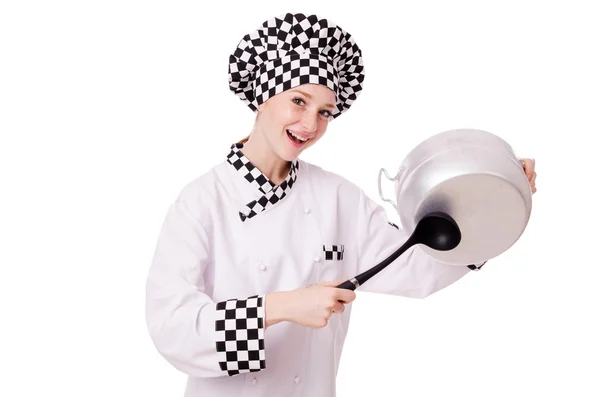 年轻女子厨师 — 图库照片