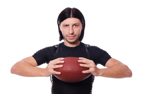 Hombre entrenando con fútbol americano — Foto de Stock