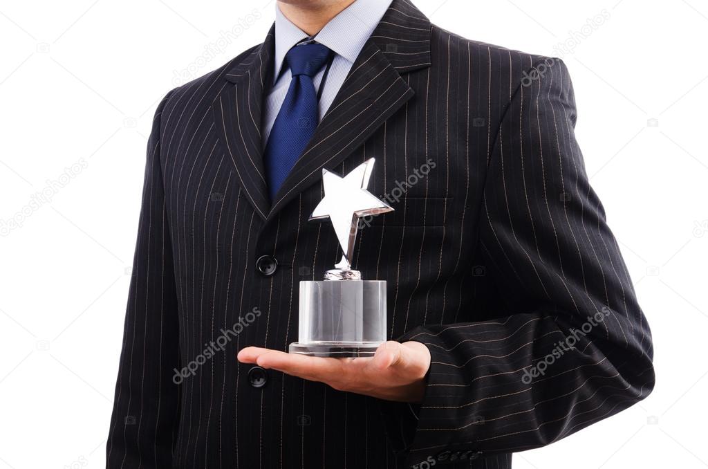 Businessman with star award