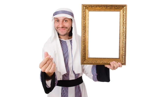 Árabe joven con marco de imagen —  Fotos de Stock