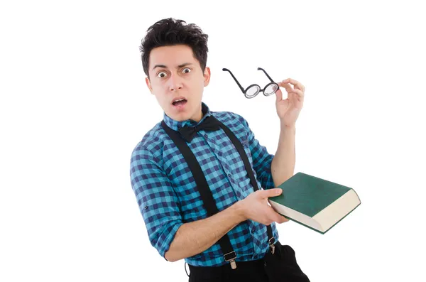 Estudiante divertido con libros — Foto de Stock