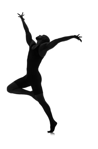 Silhouette del ballerino maschile — Foto Stock