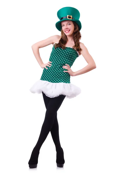 Femme en saint patrick concept — Photo