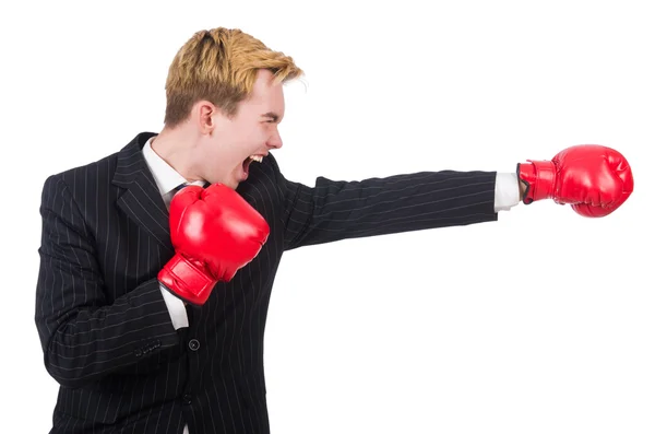 Divertido boxeador hombre de negocios —  Fotos de Stock