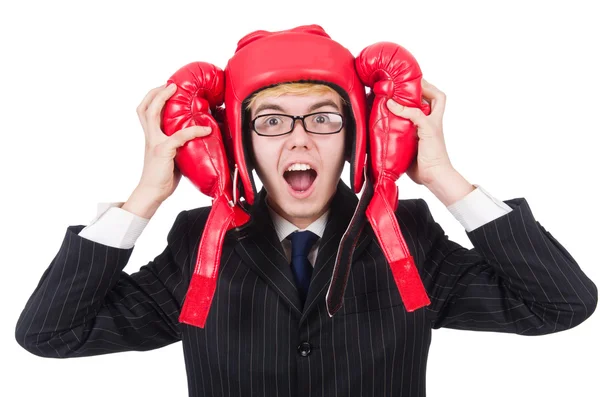 Divertido boxeador hombre de negocios — Foto de Stock