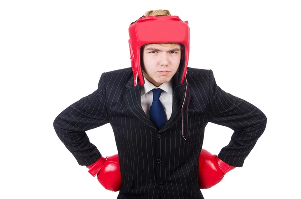 Divertido boxeador hombre de negocios — Foto de Stock