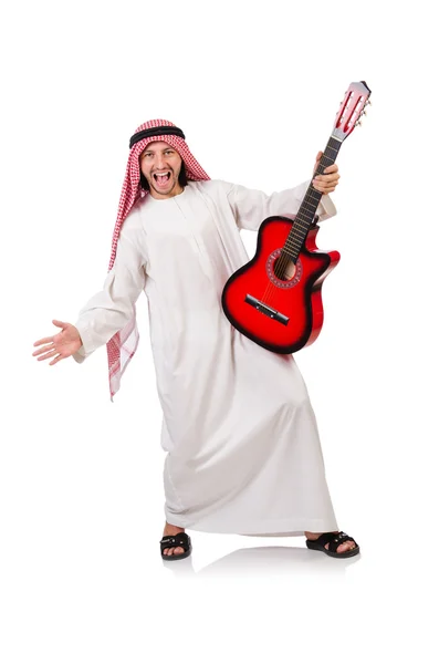 Arap adam gitar çalmak — Stok fotoğraf