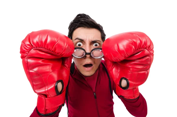 Hombre de negocios con guantes de boxeo — Foto de Stock