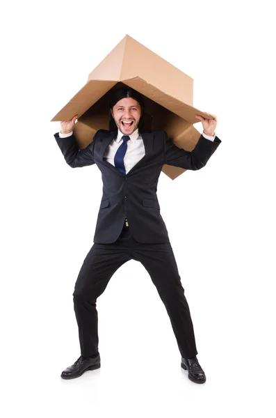 Man in thinking outside of the box concept — Stock Photo, Image