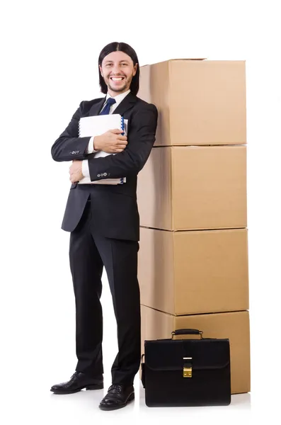 Man with boxes — Stock Photo, Image