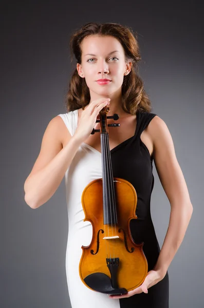 Woman artist with violin — Stock Photo, Image