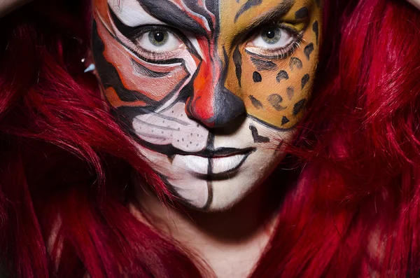 Woman with face painting — Stock Photo, Image