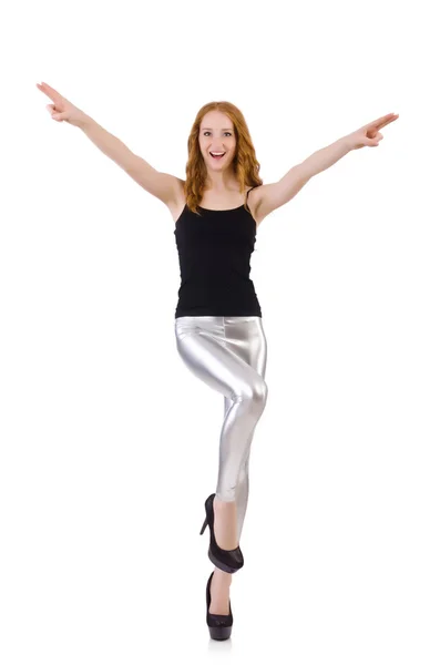 Junge rothaarige Mädchen in engen Leggings — Stockfoto