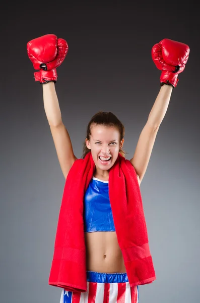 Boxeadora mujer — Foto de Stock