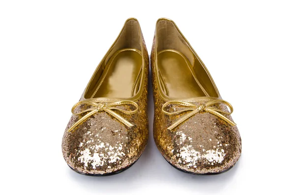 Golden ballet shoes — Stock Photo, Image