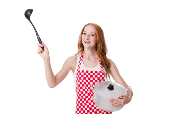 年轻女子厨师 — 图库照片