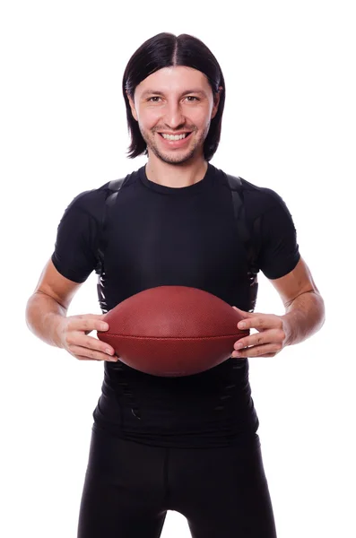 Hombre entrenando con fútbol americano — Foto de Stock