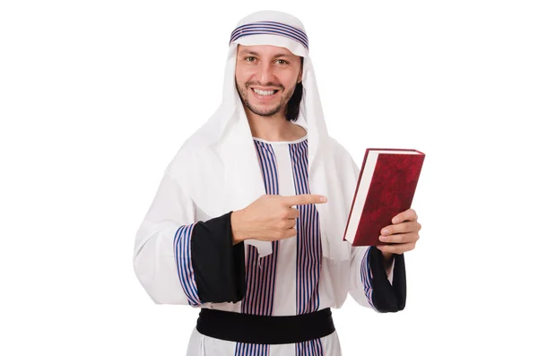 Arabische man met boek — Stockfoto