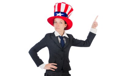 Amerikan simgeleri olan kadın