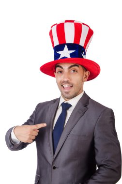 adam Amerikan şapka ile
