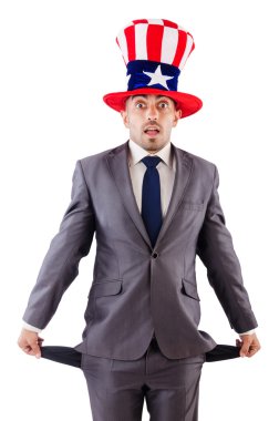 adam Amerikan şapka ile