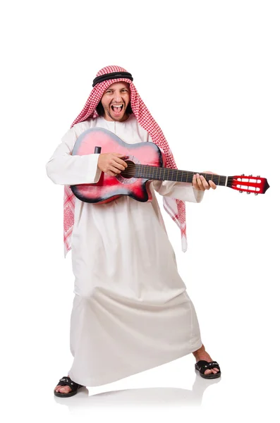 Emiraty człowiek gra gitara — Zdjęcie stockowe