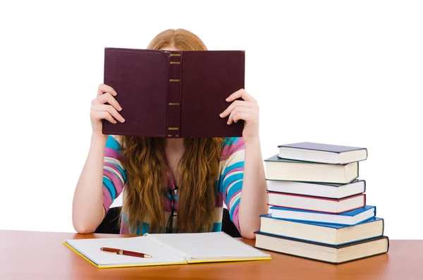 Jonge student met boeken — Stockfoto