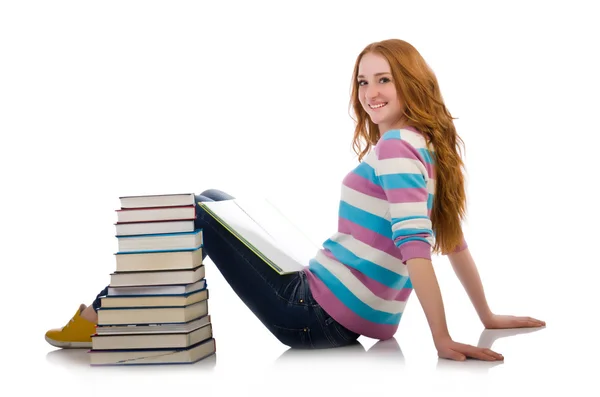 Ung elev med bøger - Stock-foto
