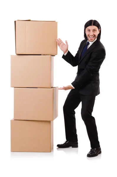 Hombre con cajas —  Fotos de Stock