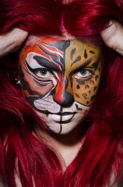 Woman with face painting — Stock Photo, Image