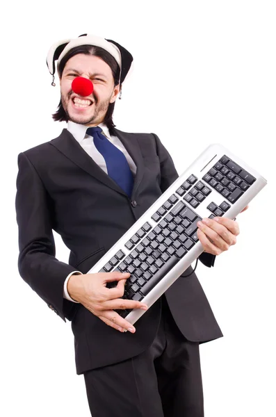 Clown with keyboard — Stock Photo, Image