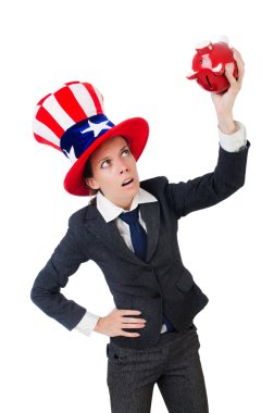 iş kadını ile kumbara