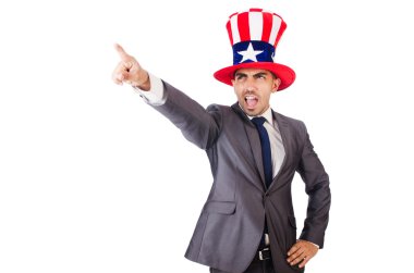 adam Amerikan şapka ile