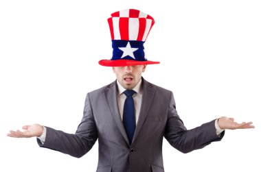 adam Amerikan şapka ile
