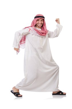 Arap adam beyaz üzerine izole