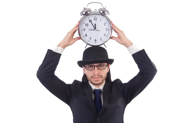 Businessman with clock — Stock Photo, Image