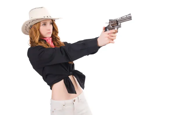 Giovane cowgirl — Foto Stock