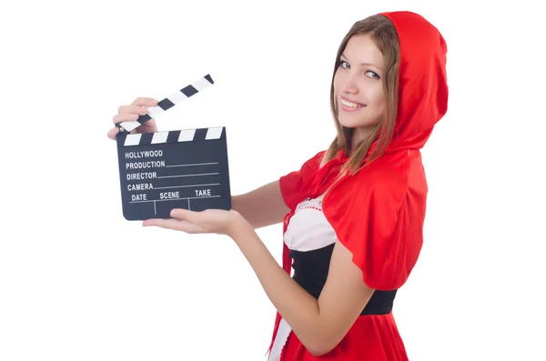 Young girl in red hood — Stock Photo, Image