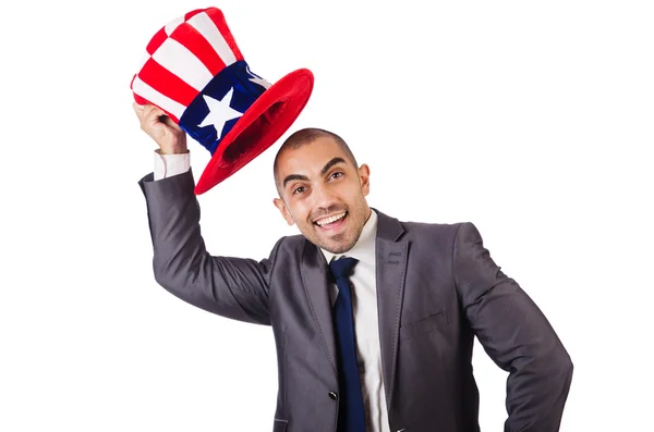 Man with american hat — Stock Photo, Image