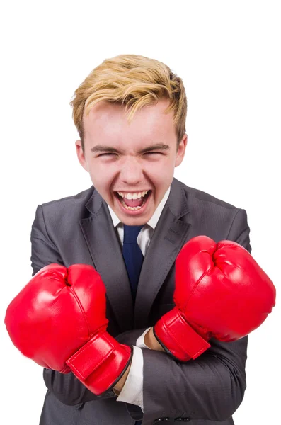 Divertido boxeador hombre de negocios —  Fotos de Stock