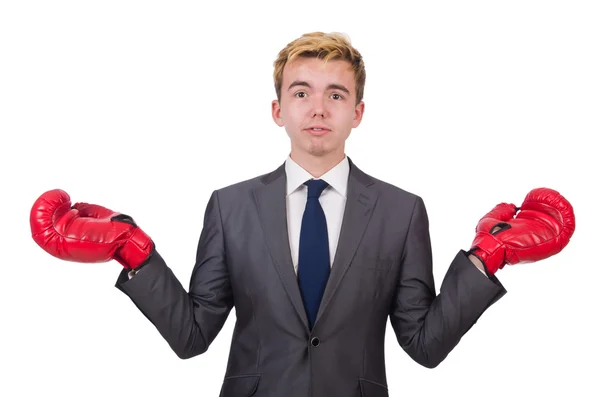 Divertido boxeador hombre de negocios — Foto de Stock