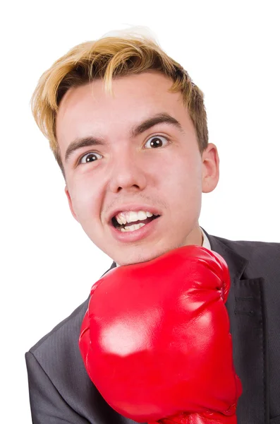 Divertido boxeador hombre de negocios — Foto de Stock