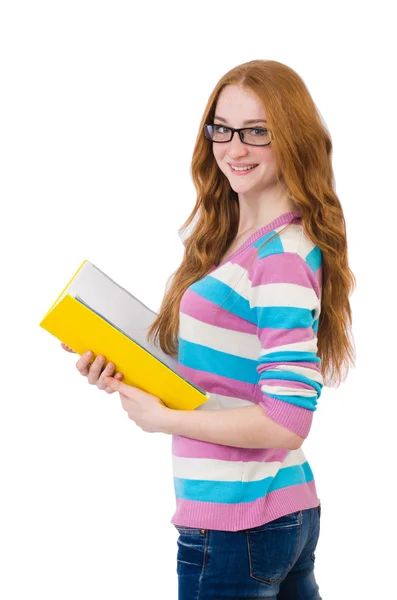 Jovem estudante com livros — Fotografia de Stock