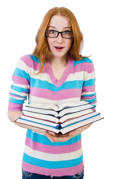 Jonge student met boeken — Stockfoto