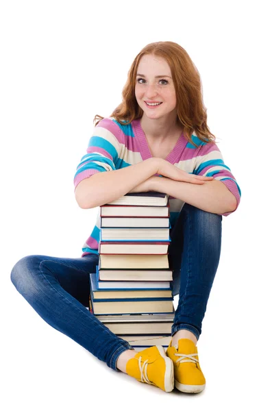 Jonge student met boeken — Stockfoto