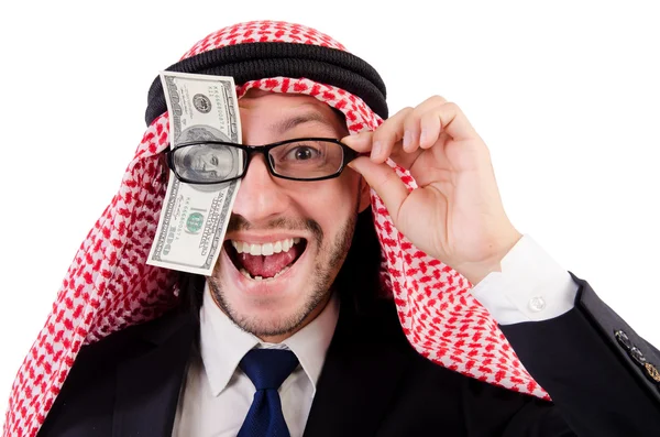 Uomo d'affari arabo con dollaro — Foto Stock